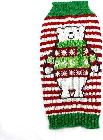 Dog Snowman Sweater Christmas Cat Costume Pet Polar Bear Design New Year Clothes (Polar Bear,S) in Saudi Arabia