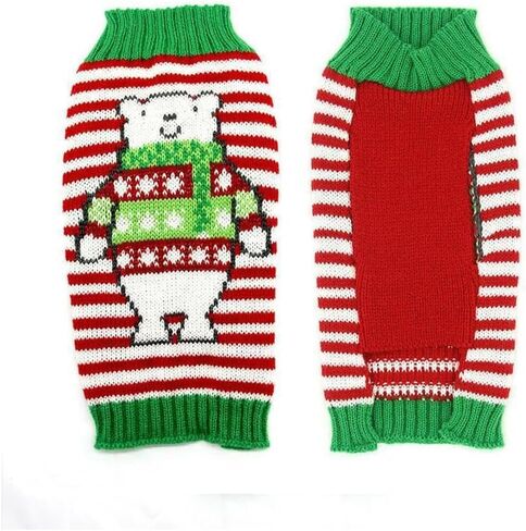 Dog Snowman Sweater Christmas Cat Costume Pet Polar Bear Design New Year Clothes (Polar Bear,S) in Saudi Arabia