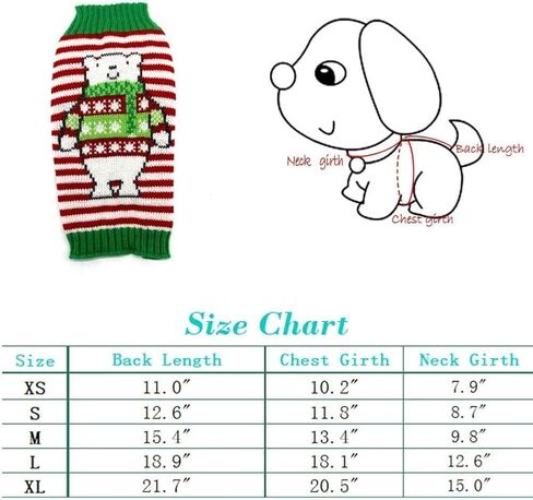 Dog Snowman Sweater Christmas Cat Costume Pet Polar Bear Design New Year Clothes (Polar Bear,S) in Saudi Arabia