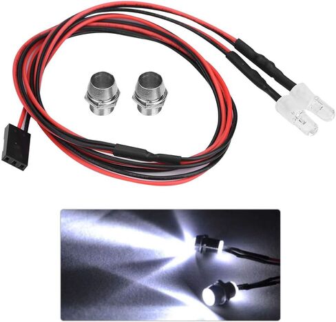 RC LED Light, 2PCS 5mm RC Taillight Headlights RC Accessory Headlamps for 1:10 Model Drift RC Car Truck Crawler Vehicle (No. 9 White Light) in Saudi Arabia