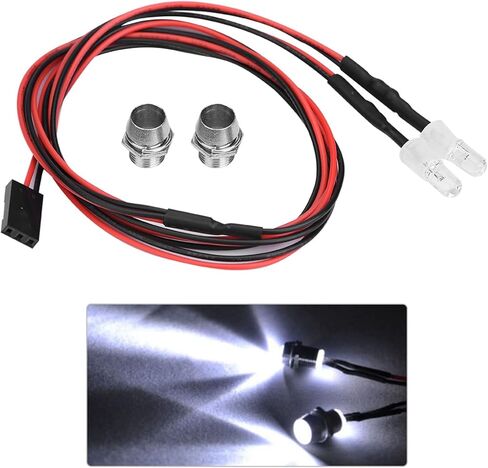 RC LED Light, 2PCS 5mm RC Taillight Headlights RC Accessory Headlamps for 1:10 Model Drift RC Car Truck Crawler Vehicle (No. 9 White Light) in Saudi Arabia