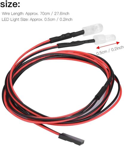 RC LED Light, 2PCS 5mm RC Taillight Headlights RC Accessory Headlamps for 1:10 Model Drift RC Car Truck Crawler Vehicle (No. 9 White Light) in Saudi Arabia
