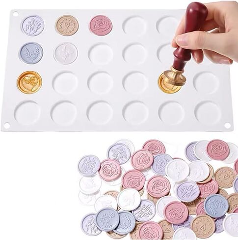 Silicone Stamp Mold Flat Round Disc Mold Adhesive Waxing Mold Chocolate Cake Mold Baking Mold Tray Soap Making Mold Easy Release Molds in Saudi Arabia