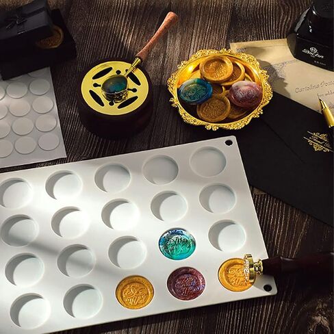 Silicone Stamp Mold Flat Round Disc Mold Adhesive Waxing Mold Chocolate Cake Mold Baking Mold Tray Soap Making Mold Easy Release Molds in Saudi Arabia
