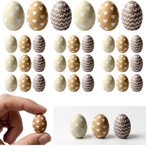 60 قطعة من راتينج عيد الفصح، مجسمات بيض أرنب صغيرة الحجم لحشو المزهرية DIY سحر الوحل، إكسسوارات الحديقة الجنية، زينة كعكة الحيوانات اللطيفة، ديكور الحفلات المبعثرة (الباستيل، البيض) in Kuwait