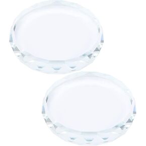 2Pcs Glass Paint Palette, Glass Makeup Palette 1.97inch Od Round Nail Art Polish Palettes for Makeup, Nail Art, Mixing, Polishing in Kuwait