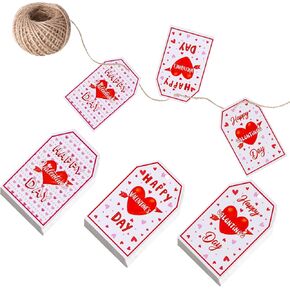 hoyuwak 120 PCS 3 Style Pink Red Heart Tags Gift Tags with String Craft Paper Heart Tags for Party Decoration Gift in Saudi Arabia