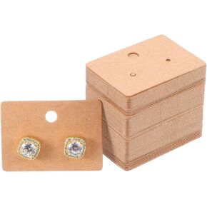 Andibro 300 Pcs Earring Display Cards with Holes, 1.7inch Brown Paper Earring Holder Cards Blank Hanging Earrings Tags for Jewelry Display Selling Organization in Kuwait