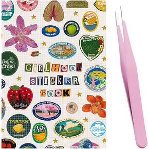 كتاب ملصقات البنات، كتاب ملصقات جمالي يحتوي على أكثر من 1260 ملصقًا عتيقًا، ورق ممتاز غير لامع، لليوميات، سجل القصاصات، الحرف اليدوية، الكمبيوتر المحمول، زجاجة مياه، لوح التزلج، حافظة الهاتف (قطعة واحدة) in Kuwait