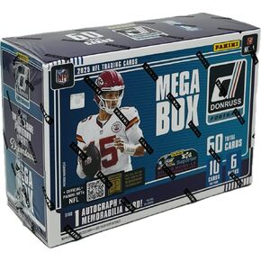 2025 Panini Donruss Football Mega Trading Card Box (1 Memorabilia or Autograph Per Box)(Optic Rated Blue Scope Parallels) in Saudi Arabia