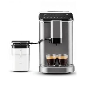 Fully Automatic Espresso Machine, 20 Bar Coffee Maker with Grinder and Integrated Milk Frother, Automatic Espresso Machine with Touch Screen, 15-Grind Settings Coffee Machine for Home, Silver in Kuwait