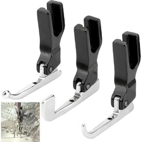 مجموعة قدم ضاغطة بالترتر مكونة من 3 قطع لآلات الخياطة، أقدام متينة من الفولاذ المقاوم للصدأ لنسيج فستان الزفاف والدانتيل، متوافقة مع الآلات الصناعية ﻿ in Kuwait