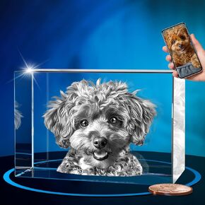 صورة كريستال ثلاثية الأبعاد من ArtPix، هدايا تذكارية مخصصة للكلاب مع صورتك الخاصة لمحبي الكلاب، وأصحاب الحيوانات الأليفة، صورة محفورة بالليزر ثلاثية الأبعاد، كريستال محفور في ذاكرة الكلب، هدايا مخصصة in Kuwait