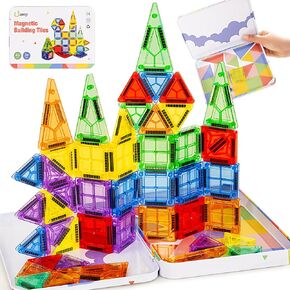 بلاط مغناطيسي صغير من كوسي، 46 قطعة من ألعاب السفر المغناطيسية مع صندوق حديد، بلاط مغناطيسي للسفر للمطاعم والسيارات والطائرات، ألعاب للأطفال 3 4 5 6 7 8 سنوات للأولاد والبنات in Kuwait