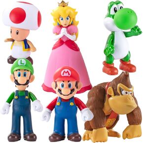 Mario Figures 6 Pack Mario Bros Toys Set Eco-Friendly PVC Mario Action Figures Gift for Kids Ages 3+, Movie Fans, Collector (4-6 Inch) in Saudi Arabia