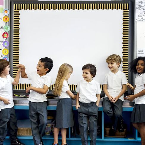 Whaline 32.8ft Stripe Bulletin Board Border Back to School Black with Gold Foil Stripe Die-Cut Rolled Border Trim for Classroom Home Chalkboard Decoration in Saudi Arabia