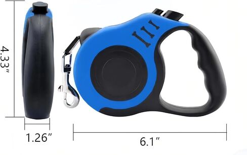 SALAN Retractable Dog Leash, 16.5 feet Pet Lead with Anti-Slip Handle, Durable Training Leash for Small Medium Dogs Cats, Red and Blue (White) in Saudi Arabia