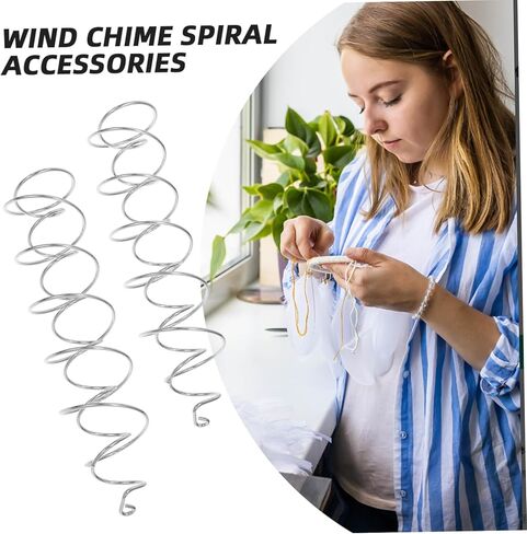 Happyyami 2pcs Spiral Wind Chime Parts for DIY Crafts Metal Hanging Swirls for Wind Spinners and Decor Weather-Resistant Design for Outdoor Use in Saudi Arabia