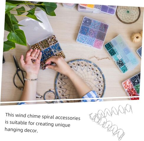 Happyyami 2pcs Spiral Wind Chime Parts for DIY Crafts Metal Hanging Swirls for Wind Spinners and Decor Weather-Resistant Design for Outdoor Use in Saudi Arabia