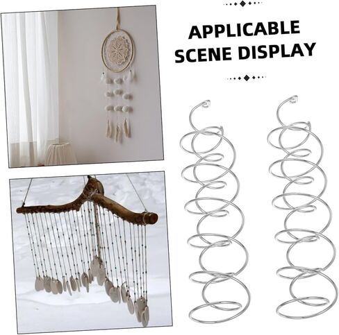 Happyyami 2pcs Spiral Wind Chime Parts for DIY Crafts Metal Hanging Swirls for Wind Spinners and Decor Weather-Resistant Design for Outdoor Use in Saudi Arabia
