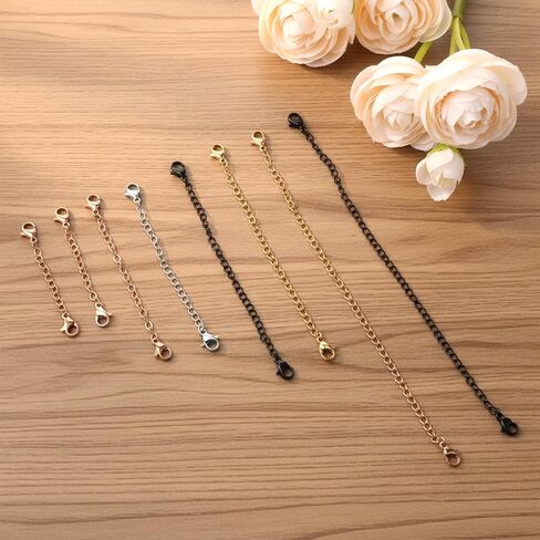 16 PCS Extension for Necklace 4 Size Bracelet Extender Jewelry Extenders Necklace Chain, Layer Necklaces Clasp Extender Extension Chain for Jewelry Making Necklaces Bracelet Anklet for Women in Saudi Arabia