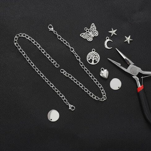 12 Pack DIY Charm Bracelet Chain Silver Chain Bracelets with Lobster Clasps Jewelry Making Bracelets Chains Metal Bracelet Link Chains Crafts Supplies for Women Men in Saudi Arabia
