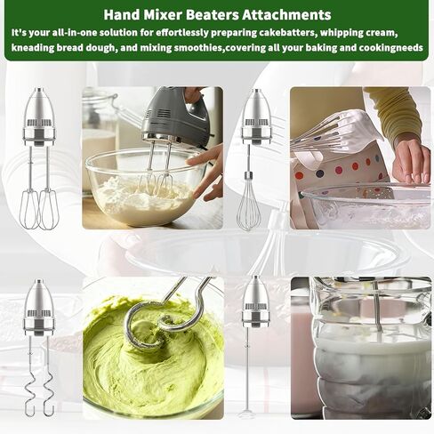 3MIRRORS Hand Mixer Beaters Attachments for KitchenAid hand blender Stainless Steel Whisk, Dough Hook, Blending Rod, Replacement for KHM3 KHM5 KHM7 KHM9 KHM512 KHM926 Series (6-Pcs) in Saudi Arabia