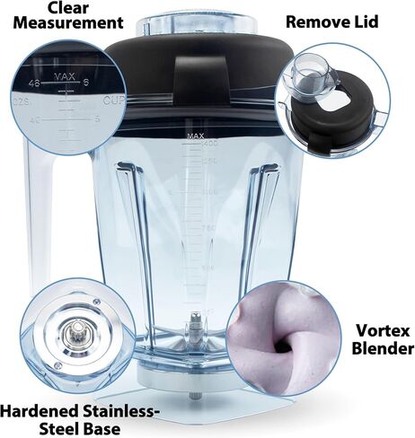 Blender Pitcher 48oz, Replace for 5000 5200 6300 6500 7500 E310 E320 Pro 200 500 750 vm0101 vm0197, Compatible with C/G-Series Explorian Commercial Ropel Series in Saudi Arabia
