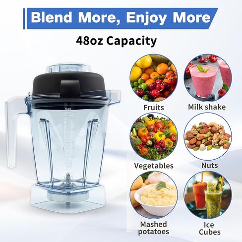 Blender Pitcher 48oz, Replace for 5000 5200 6300 6500 7500 E310 E320 Pro 200 500 750 vm0101 vm0197, Compatible with C/G-Series Explorian Commercial Ropel Series in Saudi Arabia