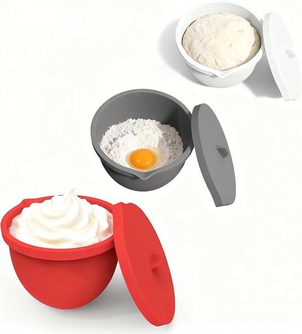 Saphe Silicone bowl Liners for KitchenAid 5 Quart Stand Mixer - Stand Mixer parts & Accessories, 3 packs mixaid silicone Liners with Lids (red+gray+white) in Saudi Arabia