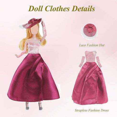 Doll Clothes and Accessories for Dolls ,Including 6 Fashion Clothes Set, 1 Pair of Earrings, 1 Necklaces, 1 Suitcases, 1 Glasses, 6 Pairs of Shoes for 11.5 inch Dolls on Christmas in Saudi Arabia