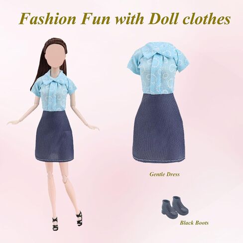 Doll Clothes and Accessories for Dolls ,Including 6 Fashion Clothes Set, 1 Pair of Earrings, 1 Necklaces, 1 Suitcases, 1 Glasses, 6 Pairs of Shoes for 11.5 inch Dolls on Christmas in Saudi Arabia