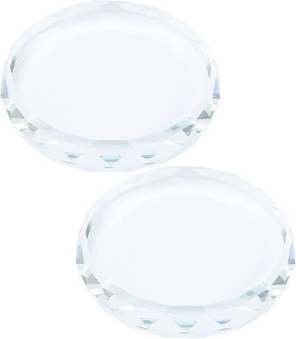 لوحة طلاء زجاجية قطعتين، لوحة مكياج زجاجية مقاس 1.97 بوصة لوحات طلاء أظافر مستديرة للمكياج وفن الأظافر والخلط والتلميع in Kuwait