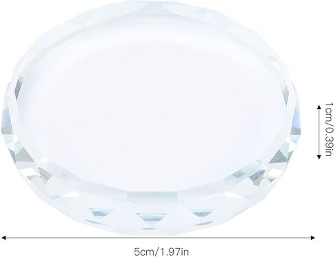 لوحة طلاء زجاجية قطعتين، لوحة مكياج زجاجية مقاس 1.97 بوصة لوحات طلاء أظافر مستديرة للمكياج وفن الأظافر والخلط والتلميع in Kuwait