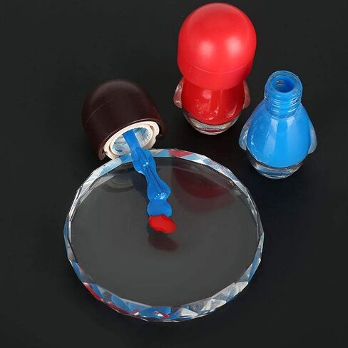 لوحة طلاء زجاجية قطعتين، لوحة مكياج زجاجية مقاس 1.97 بوصة لوحات طلاء أظافر مستديرة للمكياج وفن الأظافر والخلط والتلميع in Kuwait