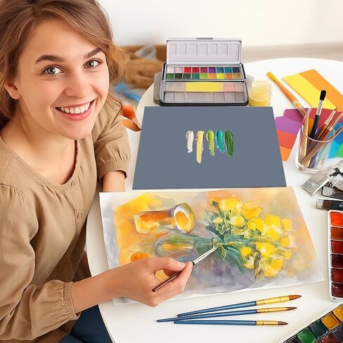 لوحة طلاء زجاجية من NBEADS، لوحة فنان زجاجية رمادية للوحة الرسم الزيتي للفنان مقاومة للخدش وسهلة التنظيف لخلط الألوان المائية بدقة، 11.81 × 15.74 × 0.11 بوصة in Saudi Arabia