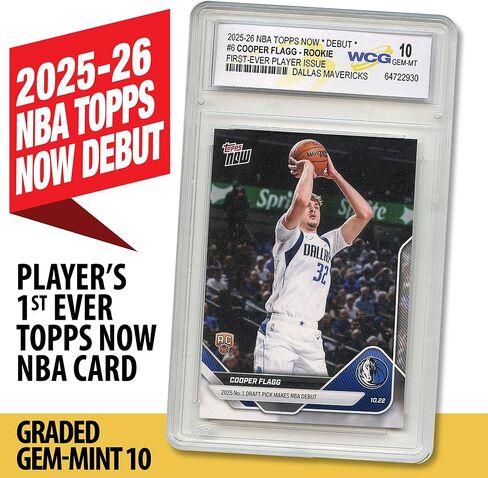 2025-26 NBA Topps Now Debut Cooper Flagg 1st Issue NBA Topps Now Rookie Card RC #6 Dallas Mavericks - Graded GEM-Mint 10 in Saudi Arabia