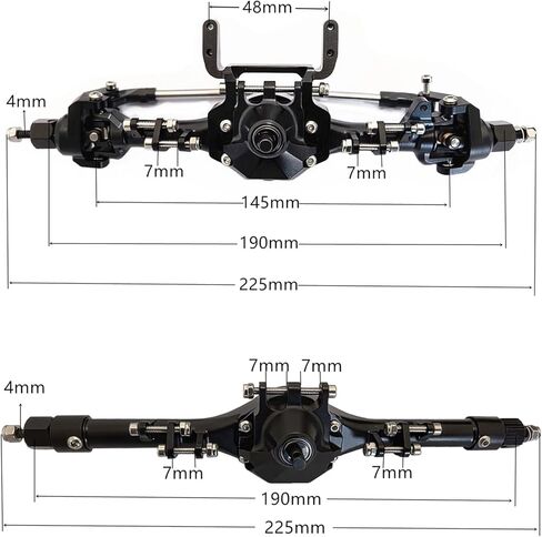 for SCX10 II Straight Axle Kit,CNC Aluminum Front Rear Axles Upgrade Parts for 1/10 Axial SCX10 II Deadbolt 90046 90047 Element Enduro RC Crawler(Black) in Saudi Arabia