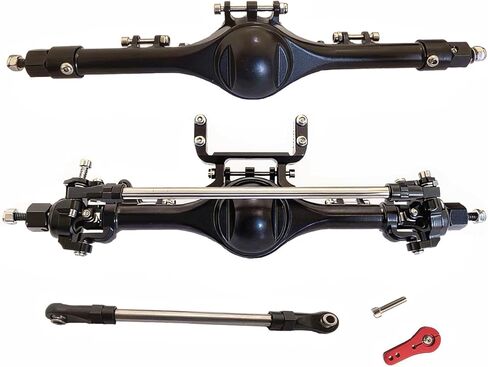 for SCX10 II Straight Axle Kit,CNC Aluminum Front Rear Axles Upgrade Parts for 1/10 Axial SCX10 II Deadbolt 90046 90047 Element Enduro RC Crawler(Black) in Saudi Arabia