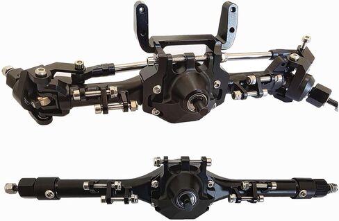 for SCX10 II Straight Axle Kit,CNC Aluminum Front Rear Axles Upgrade Parts for 1/10 Axial SCX10 II Deadbolt 90046 90047 Element Enduro RC Crawler(Black) in Saudi Arabia
