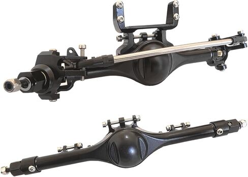 for SCX10 II Straight Axle Kit,CNC Aluminum Front Rear Axles Upgrade Parts for 1/10 Axial SCX10 II Deadbolt 90046 90047 Element Enduro RC Crawler(Black) in Saudi Arabia
