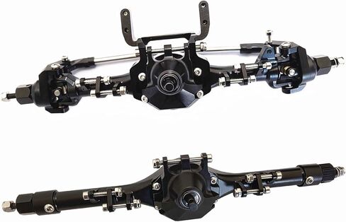 for SCX10 II Straight Axle Kit,CNC Aluminum Front Rear Axles Upgrade Parts for 1/10 Axial SCX10 II Deadbolt 90046 90047 Element Enduro RC Crawler(Black) in Saudi Arabia