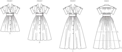 McCall's M8556K5 Misses' Button Front Shirtdress Sewing Pattern Packet, Design Code M8556, Sizes 8-10-12-14-16 in Saudi Arabia