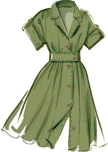 McCall's M8556K5 Misses' Button Front Shirtdress Sewing Pattern Packet, Design Code M8556, Sizes 8-10-12-14-16 in Saudi Arabia