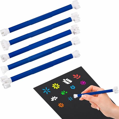 مجموعة من 5 أقلام تنقيط على شكل زهور - أدوات رسم منقطة مزدوجة الأطراف مع 10 رؤوس من بتلات الزهور - أقلام رسم صخرية ماندالا - أدوات فنية منقطة للقماش والحرف اليدوية وتصميمات ماندالا ذاتية الصنع in Kuwait