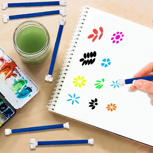 مجموعة من 5 أقلام تنقيط على شكل زهور - أدوات رسم منقطة مزدوجة الأطراف مع 10 رؤوس من بتلات الزهور - أقلام رسم صخرية ماندالا - أدوات فنية منقطة للقماش والحرف اليدوية وتصميمات ماندالا ذاتية الصنع in Kuwait