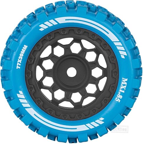 عجلات وإطارات شاحنة RC لـ 1/18 جرانيت جروم 4X4، 1/14 تايفون جروم 4X4 RTR 223S، MX 1.85 بوصة إطارات شاحنات لجميع التضاريس، إطارات بلاستيكية صلبة إطارات RC، أسود-أزرق داكن in Saudi Arabia