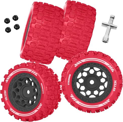 عجلات وإطارات شاحنة RC لـ 1/18 جرانيت جروم 4X4، 1/14 تايفون جروم 4X4 RTR 223S، MX 1.85 بوصة إطارات شاحنات لجميع التضاريس، إطارات بلاستيكية صلبة إطارات RC، أسود-أزرق داكن in Saudi Arabia