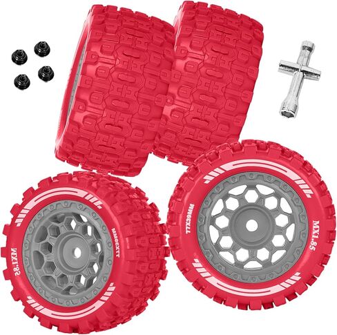 عجلات وإطارات شاحنة RC لـ 1/18 جرانيت جروم 4X4، 1/14 تايفون جروم 4X4 RTR 223S، MX 1.85 بوصة إطارات شاحنات لجميع التضاريس، إطارات بلاستيكية صلبة إطارات RC، أسود-أزرق داكن in Saudi Arabia