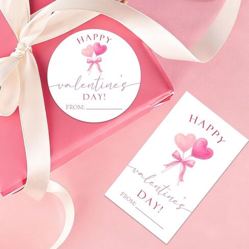Valentine's Day Gift Stickers, 40 Happy Valentines Day Labels Stickers, Milk and Cookies Valentine Gift Tags Self-Adhesive Labels for Presents - B03 in Saudi Arabia
